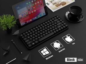 img 1 attached to 🔌 LomiLuskr 308i Wireless Bluetooth Keyboard - Compact 84 Keys - Tablet Keyboard - Portable Mini Keyboard - Compatible with iOS/Android/Windows - Black