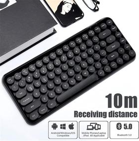 img 2 attached to 🔌 LomiLuskr 308i Wireless Bluetooth Keyboard - Compact 84 Keys - Tablet Keyboard - Portable Mini Keyboard - Compatible with iOS/Android/Windows - Black