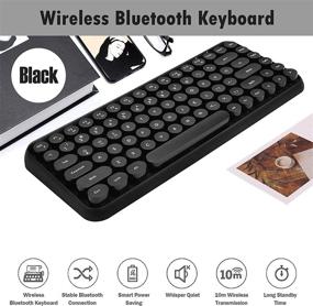 img 3 attached to 🔌 LomiLuskr 308i Wireless Bluetooth Keyboard - Compact 84 Keys - Tablet Keyboard - Portable Mini Keyboard - Compatible with iOS/Android/Windows - Black