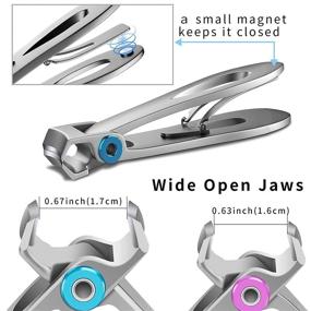 img 1 attached to Nail Clippers Set for Thick Nails – Fingernail & Toenail Clippers for Men, Women, and Seniors