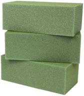 🌺 pack of 3 premium dry floral foam bricks in green styrofoam - ideal for artificial flowers, dried arrangements, decorations, permanent botanicals, and arts &amp; crafts projects. logo