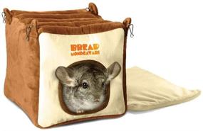 img 4 attached to 🐭 Cozy Hanging Bed with Bed Mat for Chinchilla, Guinea Pigs, Squirrel, and Other Similar Sized Animals - Large Size by Emours Small Animal Warmly House Cage