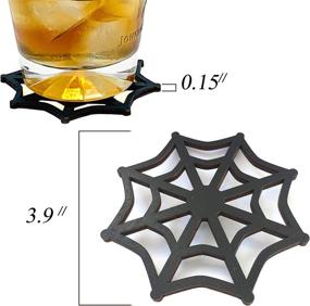 img 2 attached to 🕷️ Stylish and Sturdy Marolen Black Spider Wooden Coasters – Protect Your Surfaces in Style