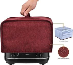 img 3 attached to 🍞 Red Toaster Cover with 2 Pockets: Keep your Jam Spreader Knife & Toaster Tongs Handy, Dust and Fingerprint Protection, Machine Washable - 4 Slice