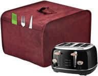 🍞 red toaster cover with 2 pockets: keep your jam spreader knife & toaster tongs handy, dust and fingerprint protection, machine washable - 4 slice logo