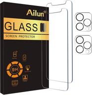 📱 ailun screen protector pack for iphone 12 pro max - case friendly tempered glass film with camera lens protectors [9h hardness] - hd quality logo