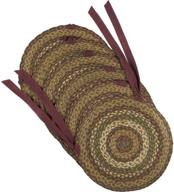 🌿 вhc brands tea cabin jute набор из 6 стульев: рустикальный плетеный дизайн в моховой зелени и темно-красном цвете. логотип