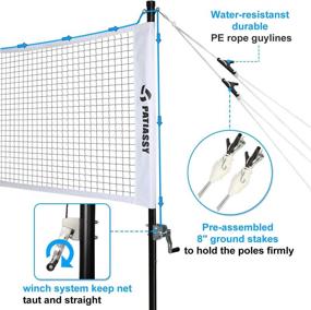 img 1 attached to 🏸 Top-Quality Patiassy Professional Badminton Set - 4 Premium Carbon Fiber Rackets, 2 Goose Feather Shuttlecocks, Portable Net with Winch System and Carrying Bag