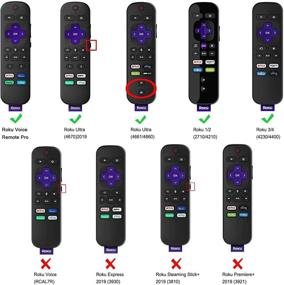 img 3 attached to 📱 Roku Voice Remote Pro CaseBot Cover, Compatible with Roku Ultra 4800R (2020)/ 4670 (2019)/ 4661 (2018)/ 4660 (2017), Roku 1/2/3/4 Remote Controller - Honey Comb Anti-Slip Shockproof Silicone, Green Glow