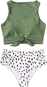 img 4 attached to 🌺 Women's Floral Printed Swimsuit in D Green by Remidoo - Clothing, Swimsuits & Cover Ups