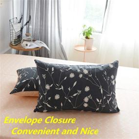 img 1 attached to 🌸 PinkMemory Floral Cotton Duvet Cover Set: Gray Flowers Branches Print, Reversible Peach & Gray Design - Ultra Comfy, Breathable Zipper Closure