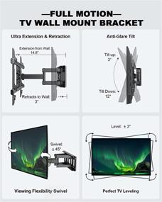 img 3 attached to 📺 Totnz Full Motion TV Wall Mount: Swivel, Tilt & Extend for 37-75 inch TVs up to 132lbs – LED LCD OLED Flat Curved Screens