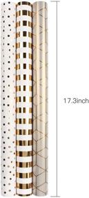 img 2 attached to 🎁 MAYPLUSS Gold and White Wrapping Paper Rolls - Mini Roll Size - 17" X 120" Each - Set of 3 (Total 42.3 sq.ft.)