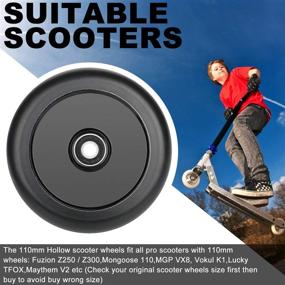 img 1 attached to 🛴 Kutrick 110mm Hollow Core Scooter Wheels with Bearings - Pair of 2 Scooter Wheels for Kids - Pro Scooter Wheels 110mm - 24mm x 110mm