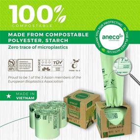 img 3 attached to ANECO 3 Gallon 100 Count Compostable Trash Bags - 🌱 Extra Thick Biodegradable Bag, OK Compost Home, BPI and TUV Certified