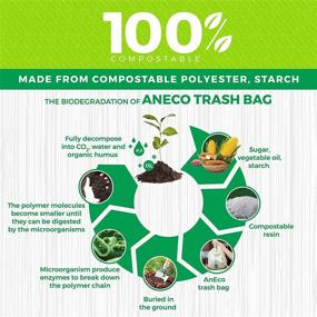 img 1 attached to ANECO 3 Gallon 100 Count Compostable Trash Bags - 🌱 Extra Thick Biodegradable Bag, OK Compost Home, BPI and TUV Certified