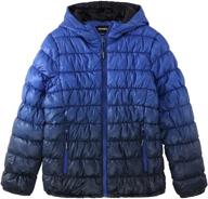 🧥 krumba gradient waterproof hooded puffer: stylish boys' jackets & coats logo