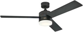 img 4 attached to 🏞️ Westinghouse Lighting Alta Vista 52-Inch Matte Black Ceiling Fan, Dimmable LED Light Kit with Opal Frosted Glass, Remote Control Included