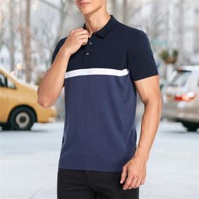 img 2 attached to 👕 ALTAIREGA Men's Cotton Knit Polo Shirts - Short Sleeve Tops for Business and Golf