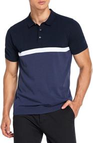 img 4 attached to 👕 ALTAIREGA Men's Cotton Knit Polo Shirts - Short Sleeve Tops for Business and Golf