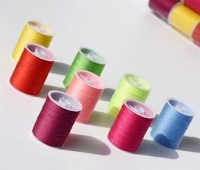 img 3 attached to 🌈 Набор высокопрочных ниток для шитья из 42 цветов (2300 ярдов) – радужные нити для ручной вышивки или швейной машины + бонус: 30 качественных золотых игл.