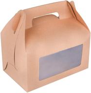 20-pack of ancefine kraft gable treat boxes with window logo