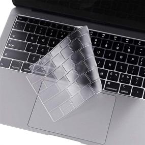 img 1 attached to 💻 2021-2018 MacBook Air 13 inch Hard Shell Case with Keyboard Skin & Screen Protector – Sparkly Transparent Black