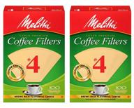 ☕️ 2 packs of melitta #4 natural brown coffee filters - 100 filters per pack logo