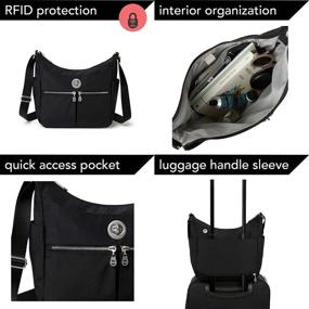 img 1 attached to 👜 Стильно и безопасно: Baggallini Bristol RFID Crossbody для женщин - черные сумки, кошельки и хобо-сумки