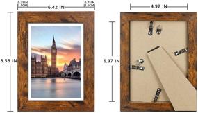 img 1 attached to 🖼️ DBWIN 5x7 Picture Frame - Rustic Brown Wood Pattern Photo Frame, Real Glass Front - Set of 2 Frames with Mat - Display 5x7 Pictures or 4x6 Photos - Wall Decor - LY01-5X7-BR2