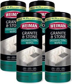 img 4 attached to 🧽 Weiman Granite Disinfectant Wipes - Pack of 4 - 30 Wipes Each - Disinfect, Clean, Shine Sealed Granite, Marble, Quartz, Slate, Limestone, Soapstone, Tile Countertops - Varying Packaging