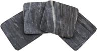 🖤 black square marble coasters by thirstystone логотип