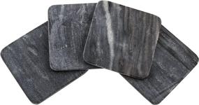 img 4 attached to 🖤 Black Square Marble Coasters by Thirstystone