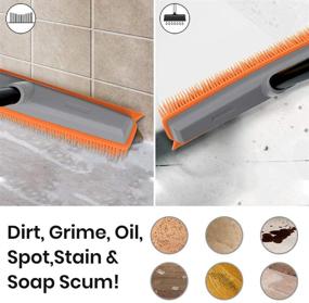 img 3 attached to 🧹 Multi-Surface Rubber Broom with Pet Hair Removal, Squeegee Extension and Push Broom Features for Efficient Carpet, Hardwood, Tile, and Window Cleaning