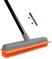 🧹 multi-surface rubber broom with pet hair removal, squeegee extension and push broom features for efficient carpet, hardwood, tile, and window cleaning logo