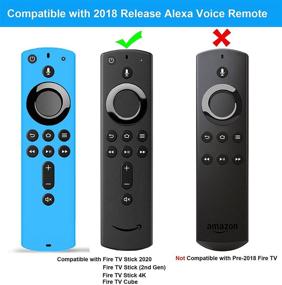 img 3 attached to Чехол на пульт Tokerse 2 Pack для голосового пульта Alexa для Fir TV Stick 2020 / Fir TV Stick 4K / Fir TV Cube / Fir TV (3-е поколение) - мягкий силиконовый чехол для пульта нового поколения - синий фиолетовый