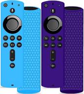 tokerse 2 pack remote case cover for alexa voice remote for fir tv stick 2020/ fir tv stick 4k/ fir tv cube/fir tv (3rd gen) - soft silicone cover case for all-new 2nd gen remote control -blue purple logo