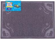 🐱 convenient clean litter trapping mat: fresh kitty soft knit, large, grey pattern logo