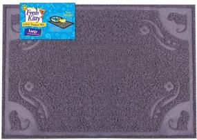 img 1 attached to 🐱 Convenient Clean Litter Trapping Mat: Fresh Kitty Soft Knit, Large, Grey Pattern