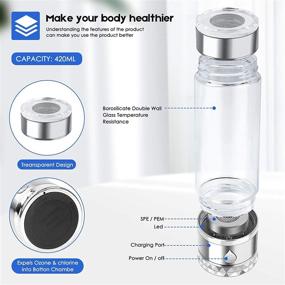 img 2 attached to N.P Hydrogen Water Bottle Generator: Dual Chamber, PEM and SPE Technology, Portable 💧 Hydrogen Water Maker – Up to 1700PPB, Hydrogen Water Machine with New Technology Glass