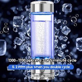 img 1 attached to N.P Hydrogen Water Bottle Generator: Dual Chamber, PEM and SPE Technology, Portable 💧 Hydrogen Water Maker – Up to 1700PPB, Hydrogen Water Machine with New Technology Glass