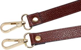 img 2 attached to 👜 VanEnjoy Full Grain Leather Cross Body/Shoulder Bag Purse Strap - Brownish Red, Length: 26 inches