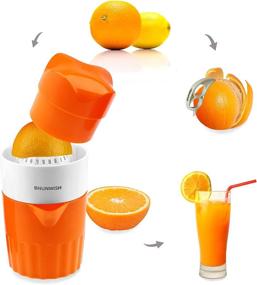 img 3 attached to 🍊 Citrus Hand Juicer - Manual Lid Rotation Press Reamer for Orange, Lemon, Lime, and Grapefruit with Strainer and Container - Includes 2 Cups