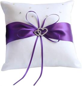 img 2 attached to 💜 Purple Wedding Décor Set: Awtlife 2pcs Flower Girl Basket and Ring Pillow