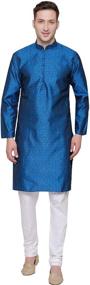 img 4 attached to Jacquard Kurta Pajama India Clothing Men's Clothing for Sleep & Lounge