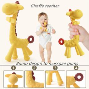 img 1 attached to Baby Teething Toys: Silicone BPA-Free Baby Teether Chew Toys for Infants 0-12 Months - Organic, Safe & Freezer Friendly! Perfect Baby Gift Set