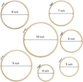 img 3 attached to 🧵 Tosnail 14 Pack Bamboo Circle Cross Stitch Hoops - 4-10 inch Sizes for Embroidery, Cross Stitch, Home Ornaments, Dreamcatcher and Crafts