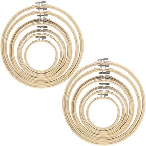 img 4 attached to 🧵 Tosnail 14 Pack Bamboo Circle Cross Stitch Hoops - 4-10 inch Sizes for Embroidery, Cross Stitch, Home Ornaments, Dreamcatcher and Crafts