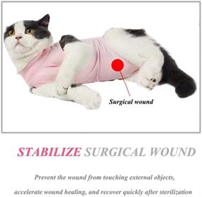 img 2 attached to 🐱 Coppthinktu Cat Recovery Suit – Breathable E-Collar Alternative for Cats and Dogs, Ideal for Abdominal Wounds, Skin Diseases, and Post-Surgery Care – Anti-Licking, Comfortable After-Surgery Wear