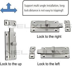 img 1 attached to Premium NELXULAS Stainless Steel Door Latch Sliding 🔒 Lock Barrel Bolt (4-1/5&quot;): Enhanced Security for Your Doors